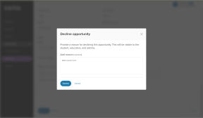 Decline opportunity modal. Text reads Provide a reason for declining this opportunity. This will be visible to the student, educators, and admins